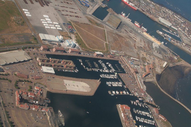 Aerial view of Hartlepool Marina